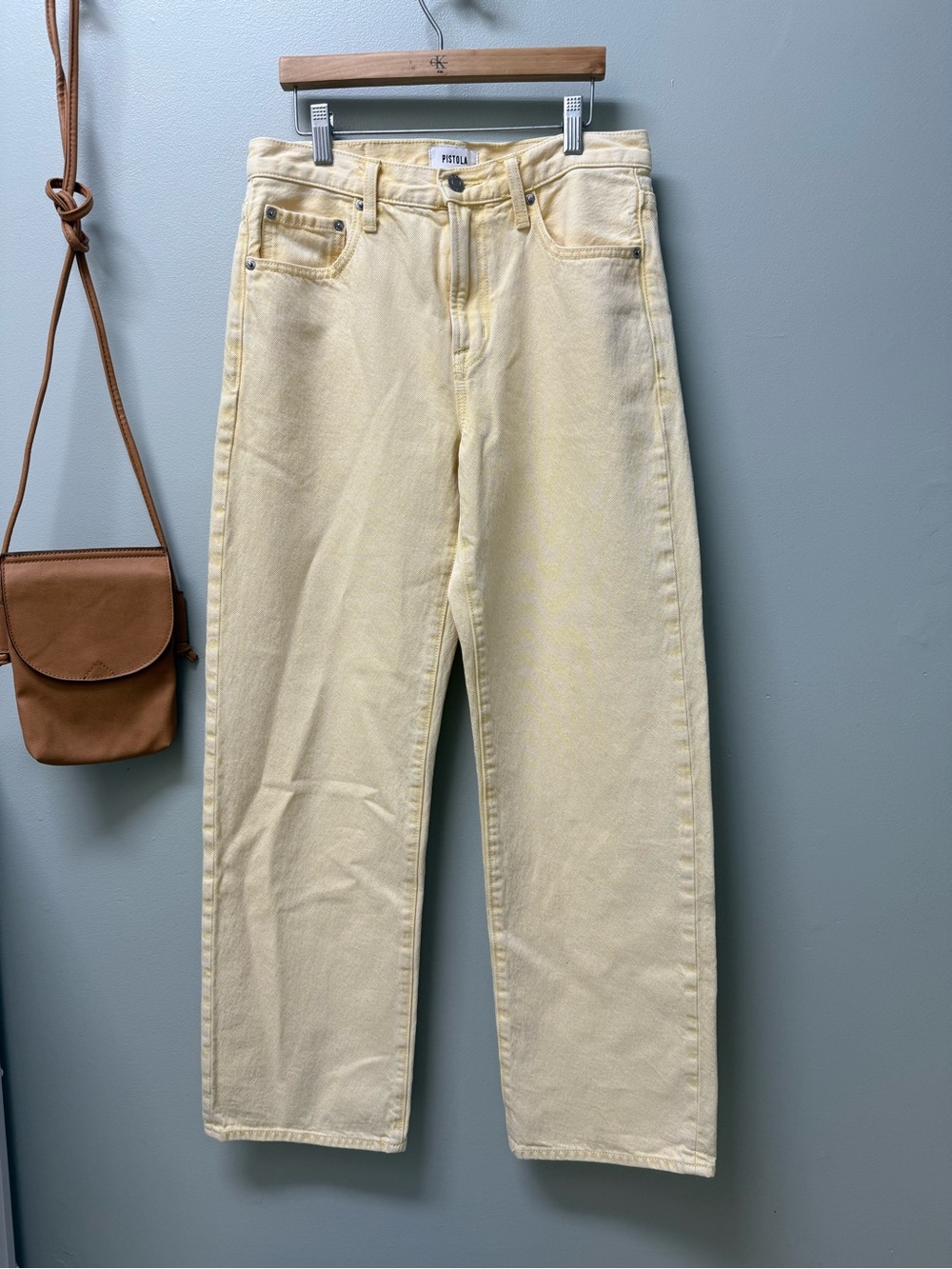 Pistola Lexi mid rise jeans sz26 pale yellow